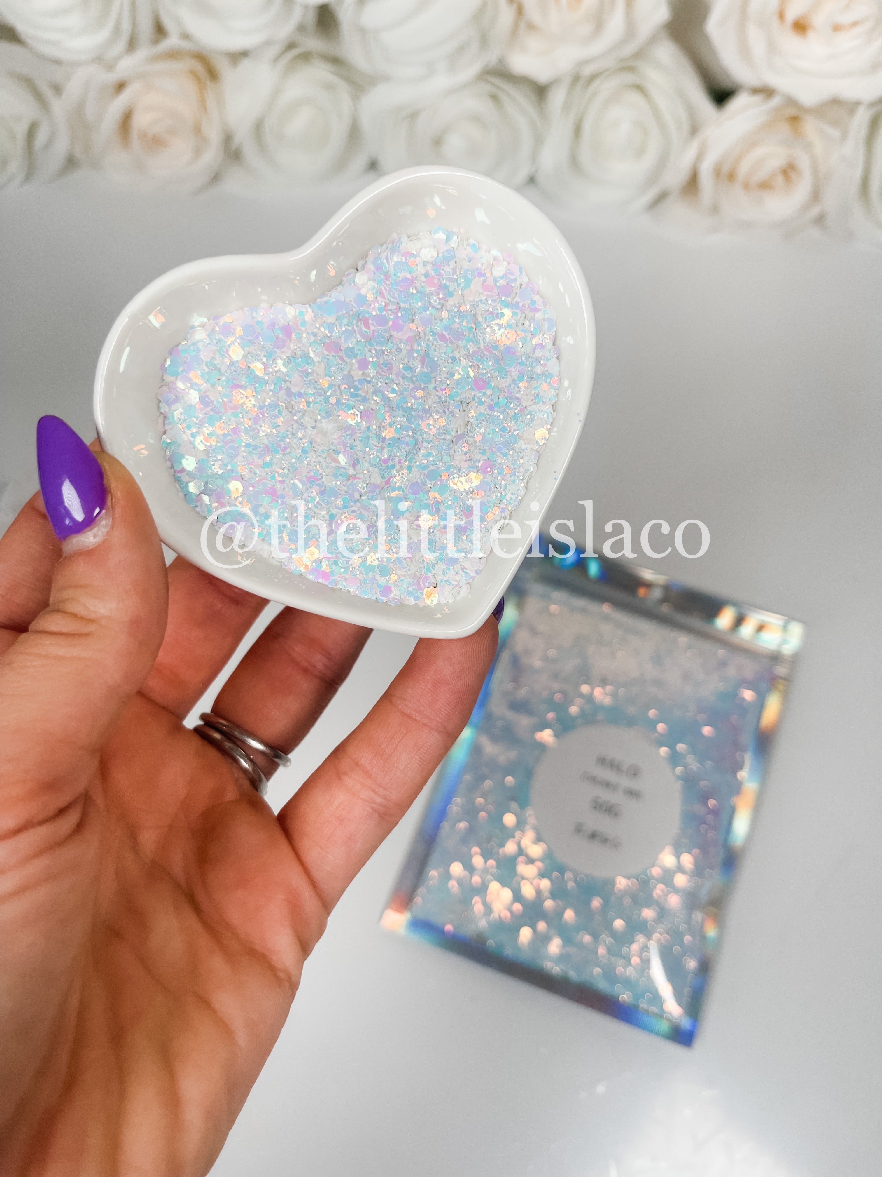 Chunky glitter heart patches 3x2.7 cm 10 pcs