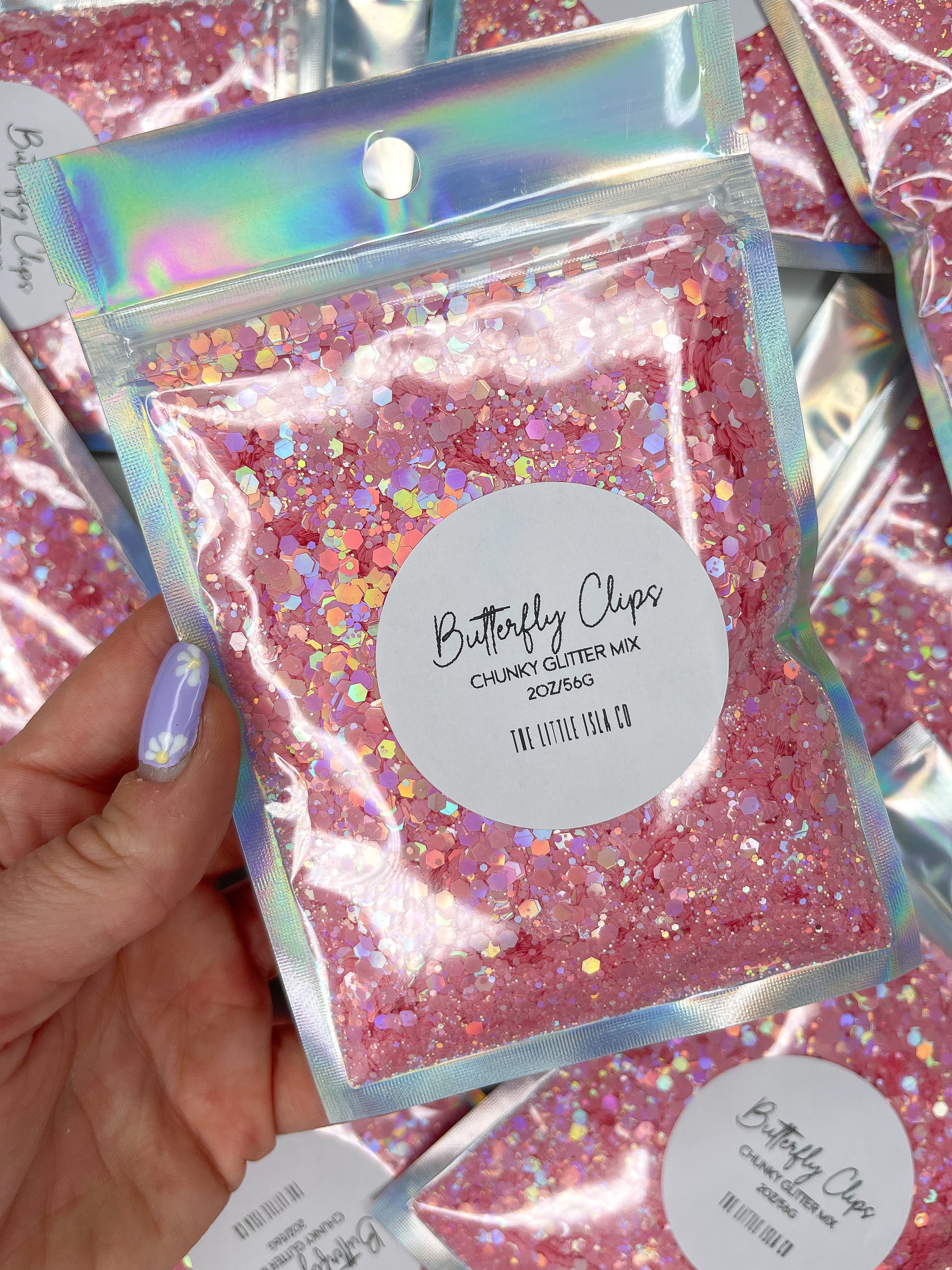 Pastel Rainbow Chunky Glitter Bundle - 7x 2oz/56g Packs