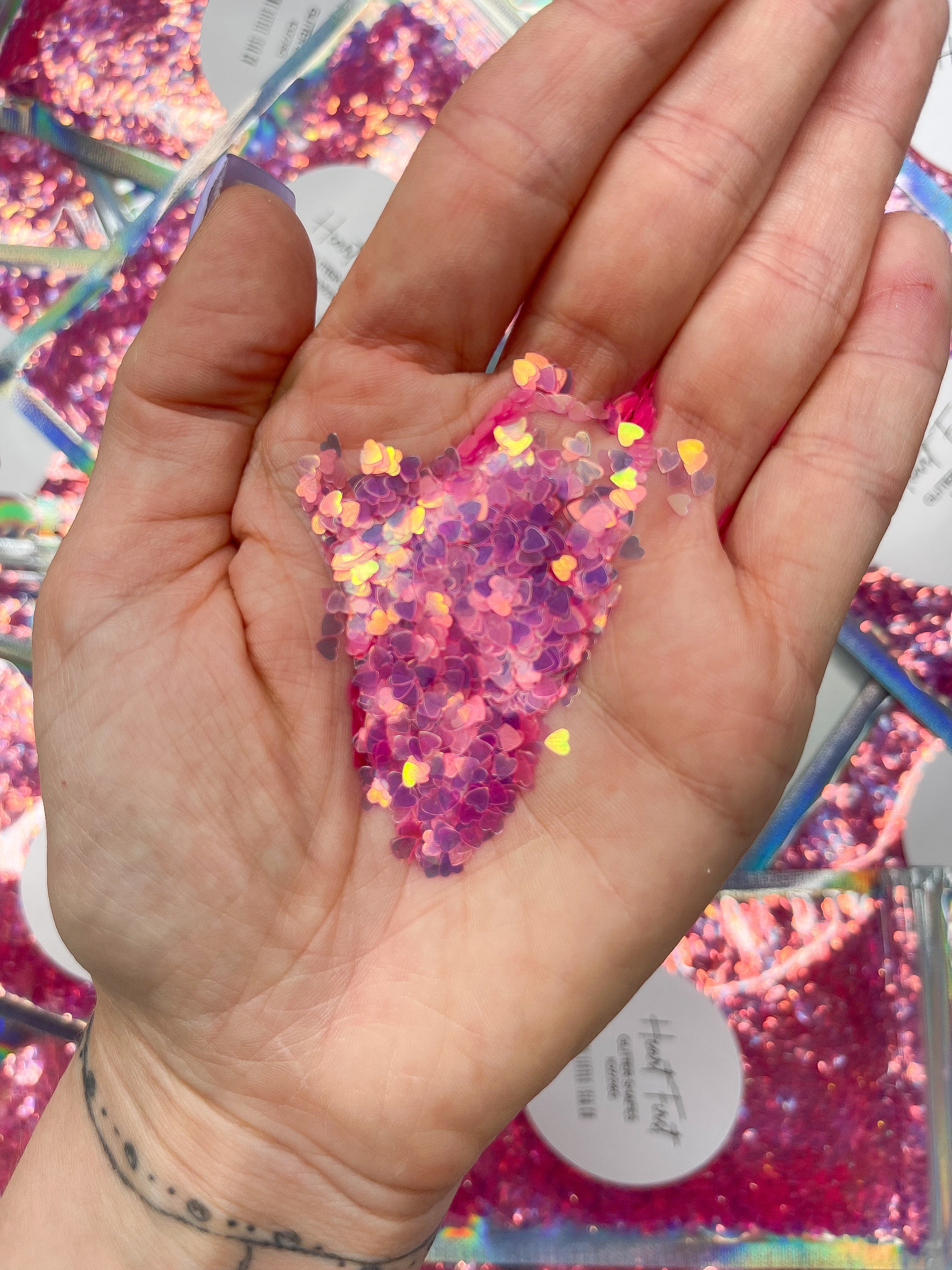 Heart First - 3mm Heart Glitter Shapes 1oz/28g Pack