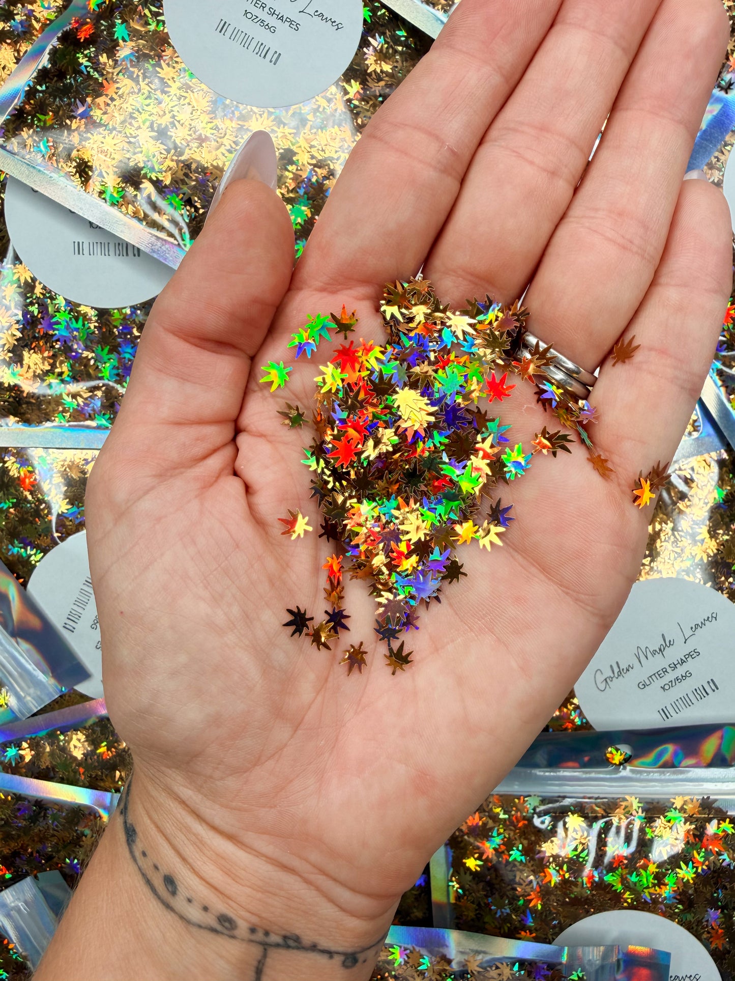 Golden Maple Leaf - Glitter Shapes - 1oz/28g Pack
