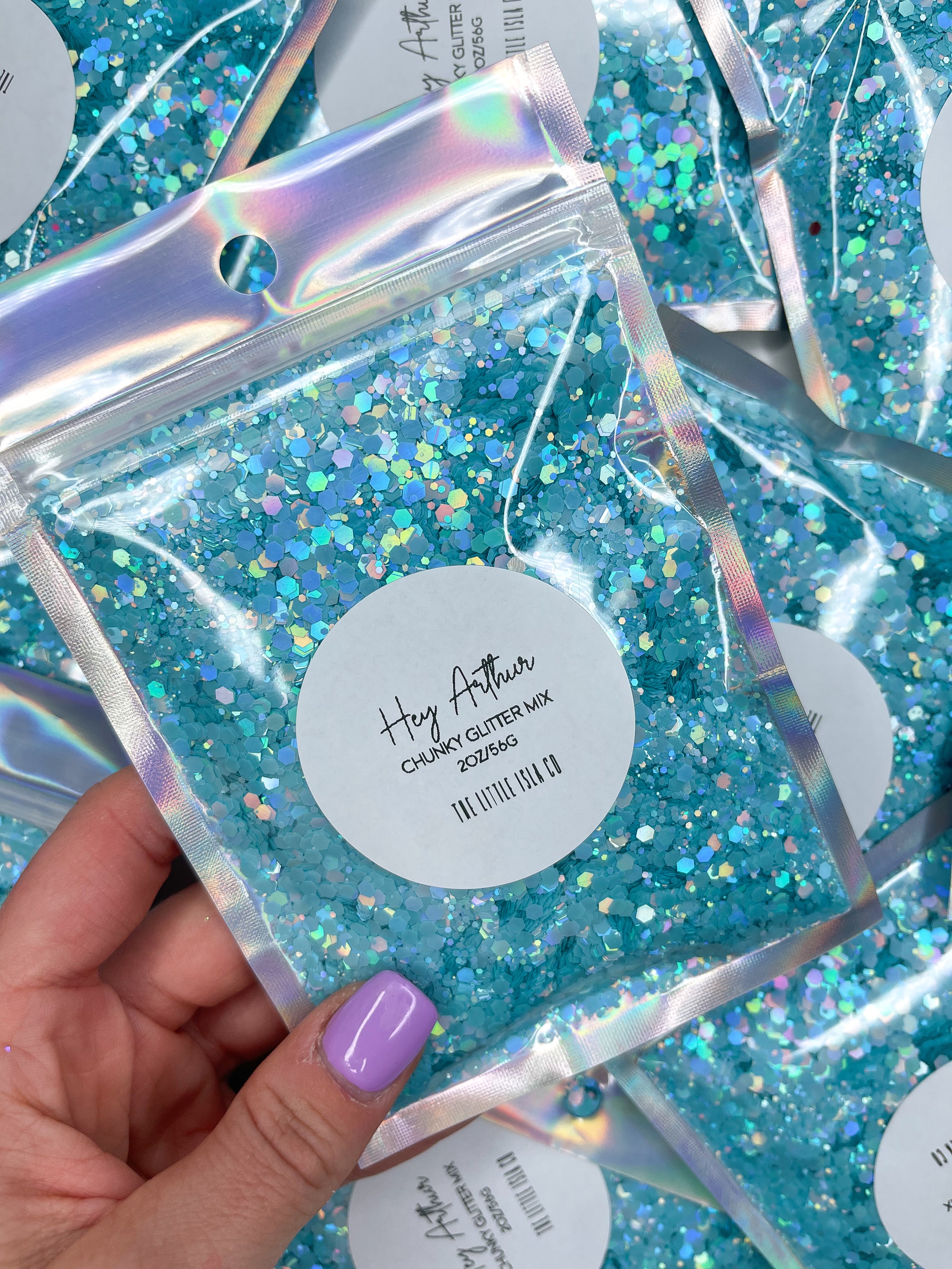 Pastel Rainbow Chunky Glitter Bundle - 7x 2oz/56g Packs