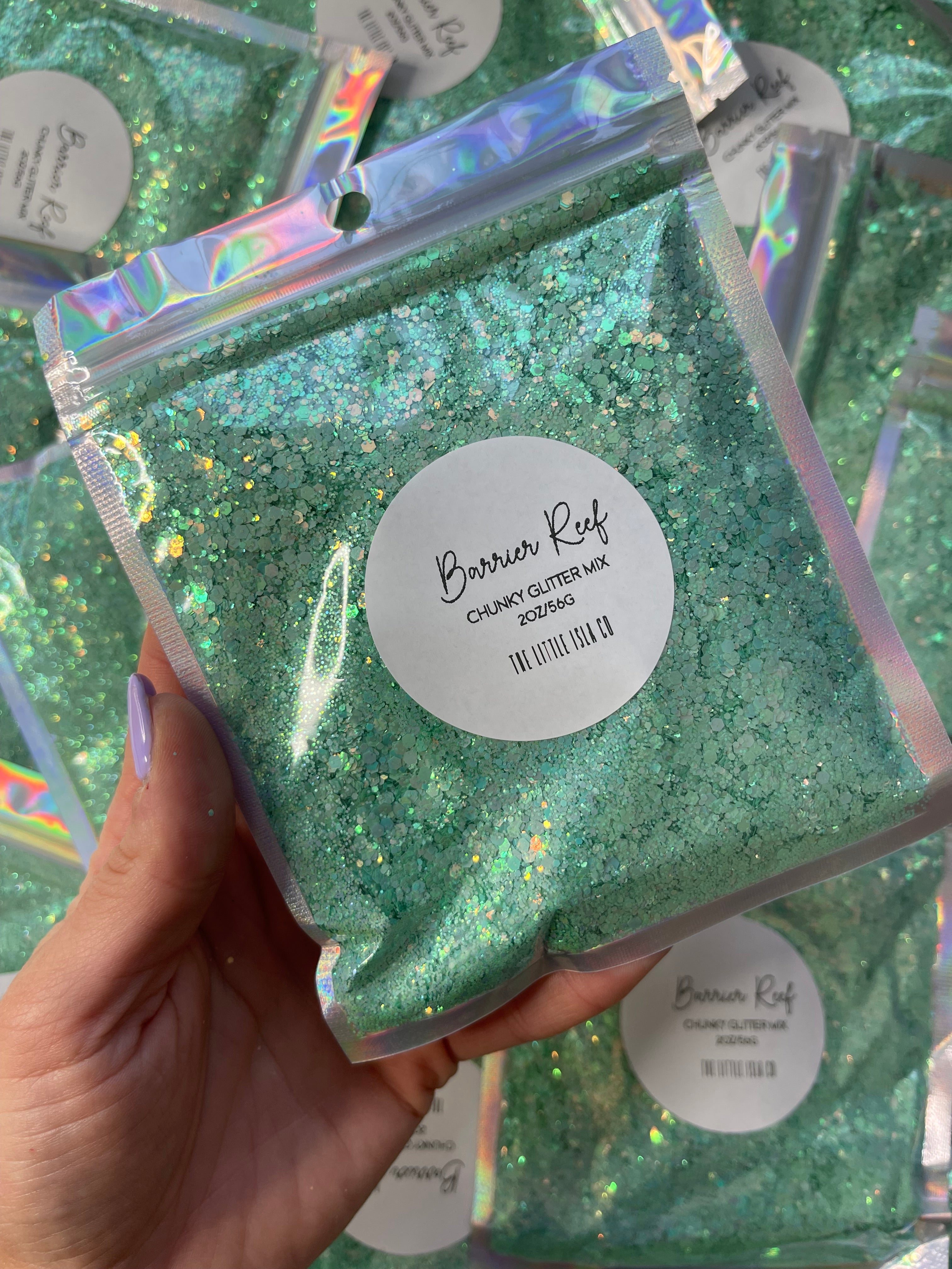 Pearlescent Rainbow Chunky Glitter Bundle - 7x 2oz/56g Packs