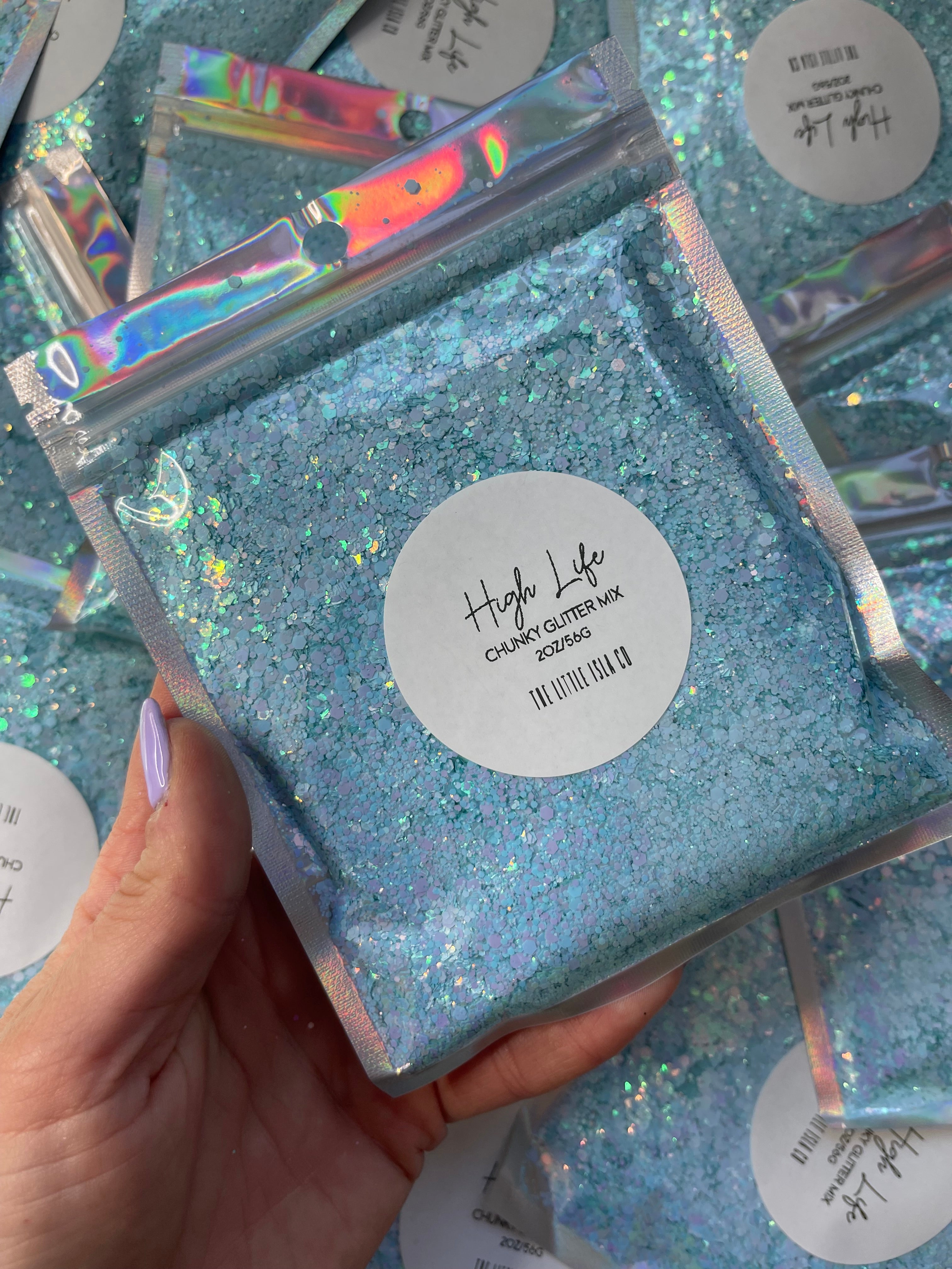 Pearlescent Rainbow Chunky Glitter Bundle - 7x 2oz/56g Packs