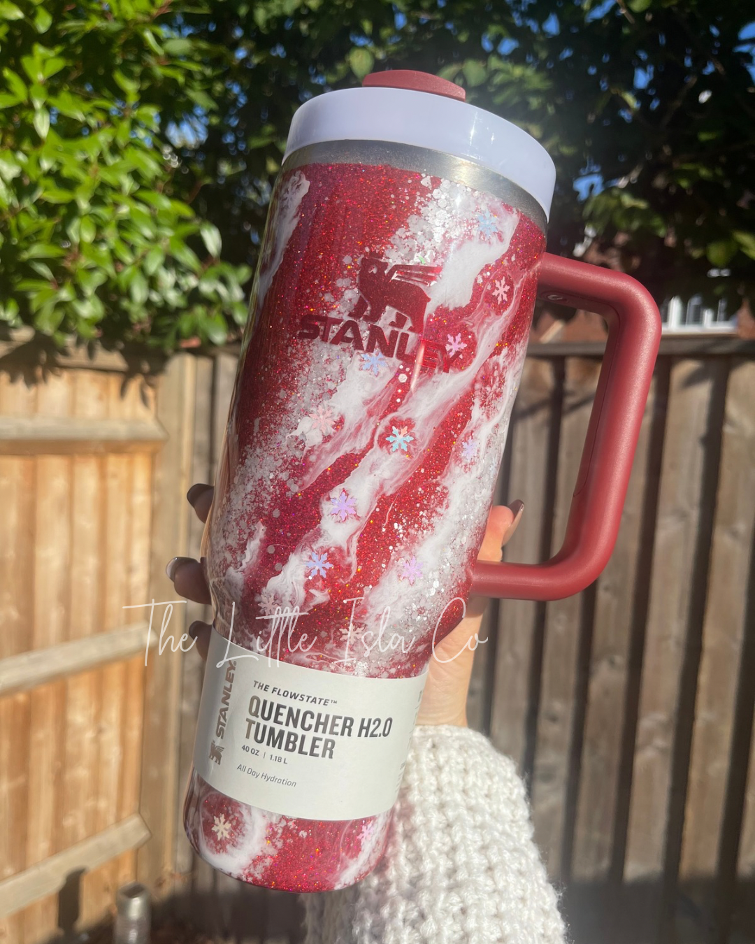 Candy Cane Milky Way Glitter Tumbler