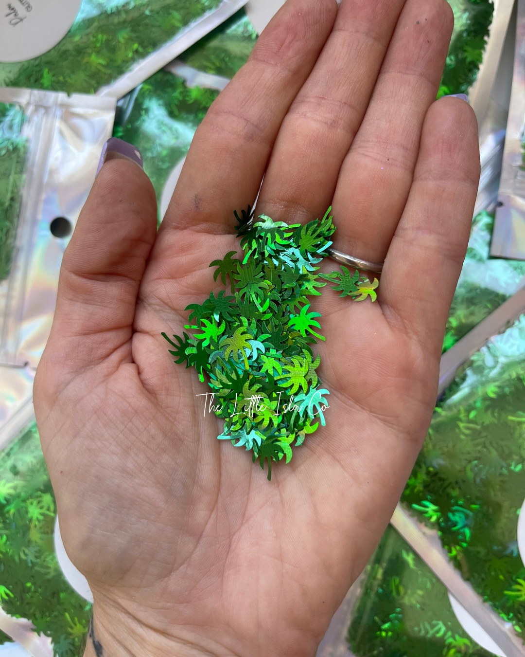 Palm Tree Glitter Shapes - 1oz/28g Pack