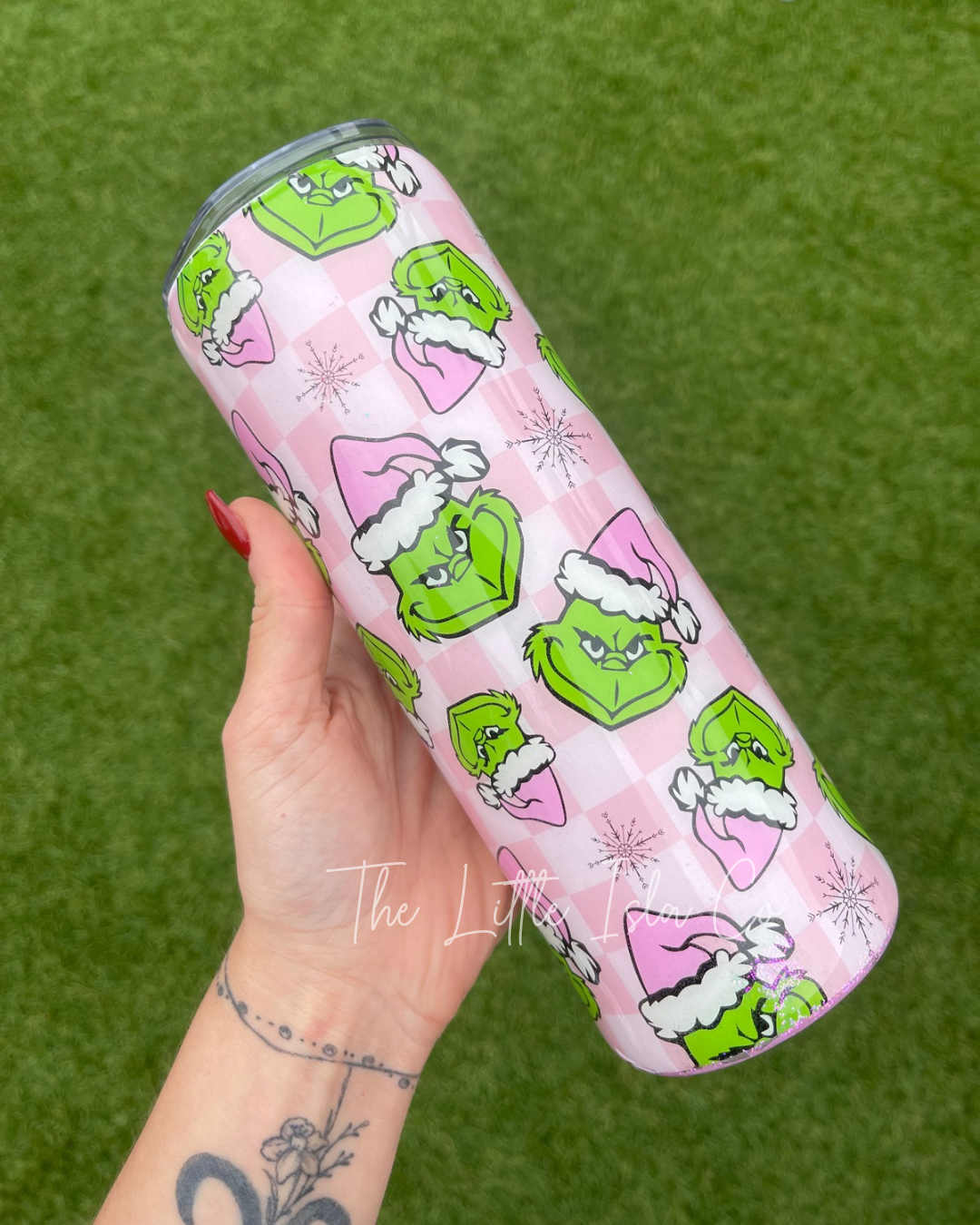 Green Character Pink Glitter Tumbler