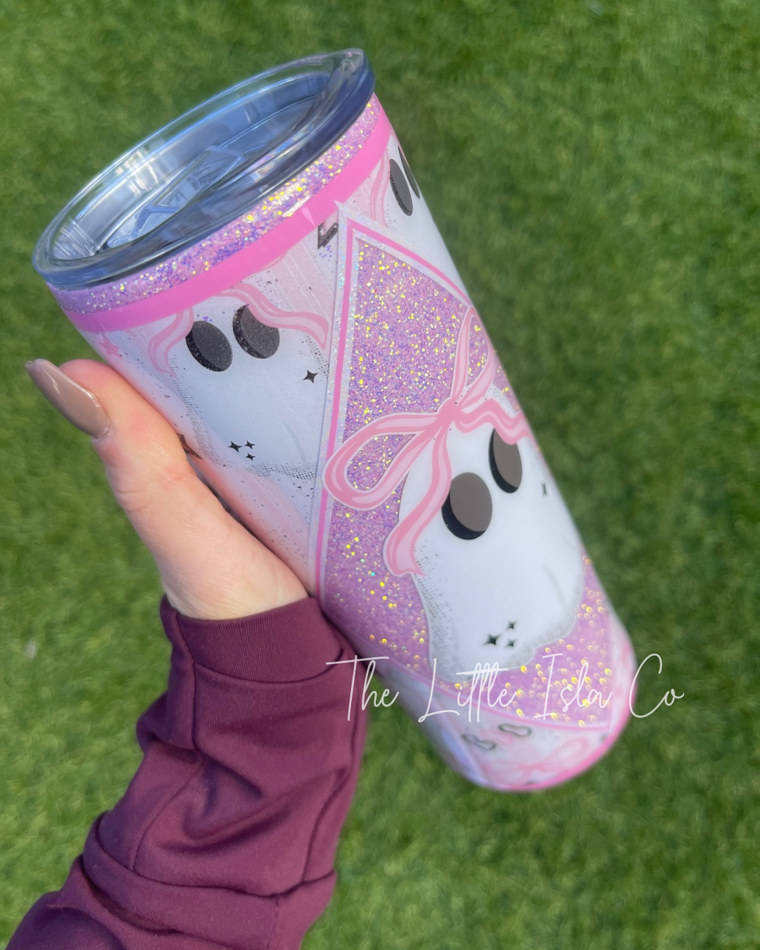 Boo Ghost Glitter Tumbler