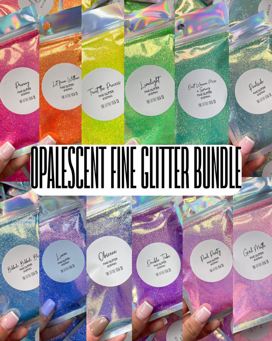 Opalescent Rainbow FINE Glitter Bundle - 12x 2oz/56g Packs