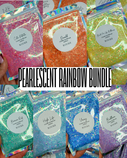 Pearlescent Rainbow Chunky Glitter Bundle - 7x 2oz/56g Packs