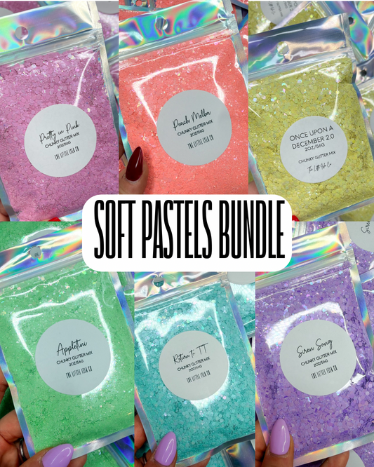 Soft Pastels Series Chunky Glitter Bundle - 6x 2oz/56g Packs