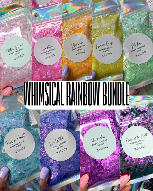 Whimsical Rainbow Chunky Glitter Bundle - 9x 2oz/56g Packs