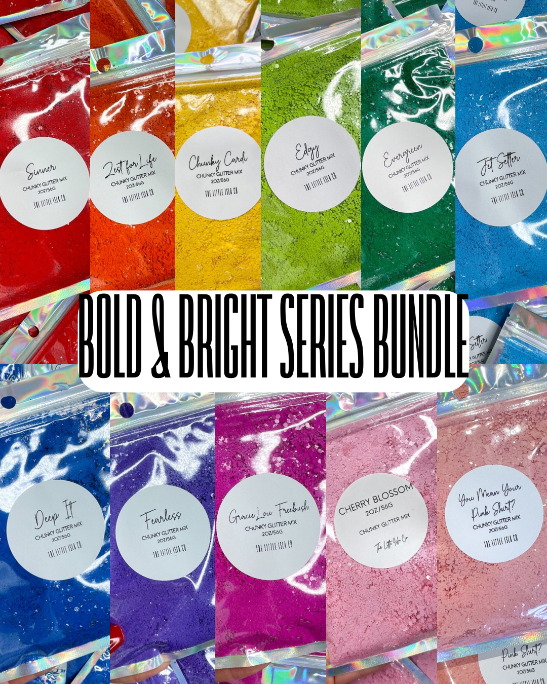 Bold & Bright Series Glitter Bundle - 10x 2oz/56g Packs