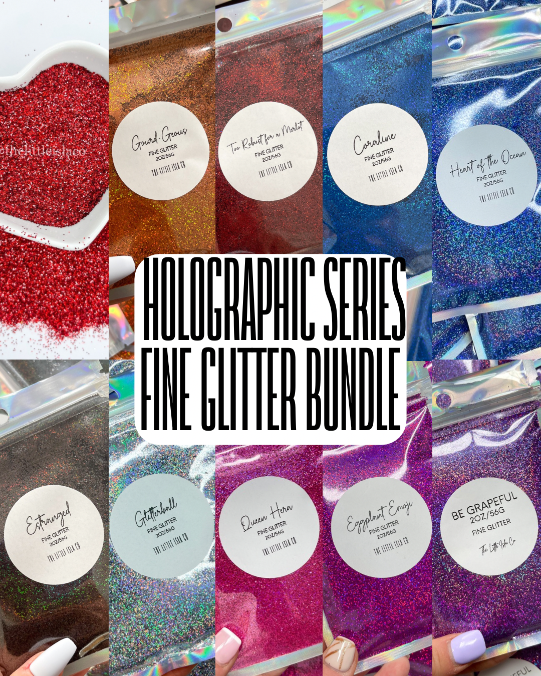 The Holographics Fine Glitter Bundle - 10x 2oz/56g Packs