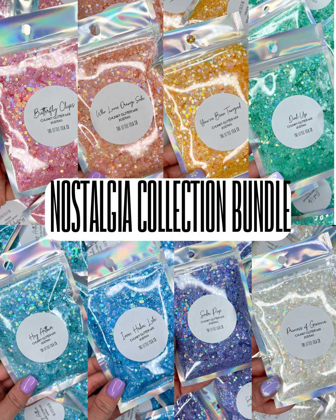 Nostalgia Collection Chunky Glitter Bundle - 8x 2oz/56g Packs