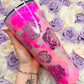Alcohol Ink Peony Peekaboo Snowglobe Tumbler