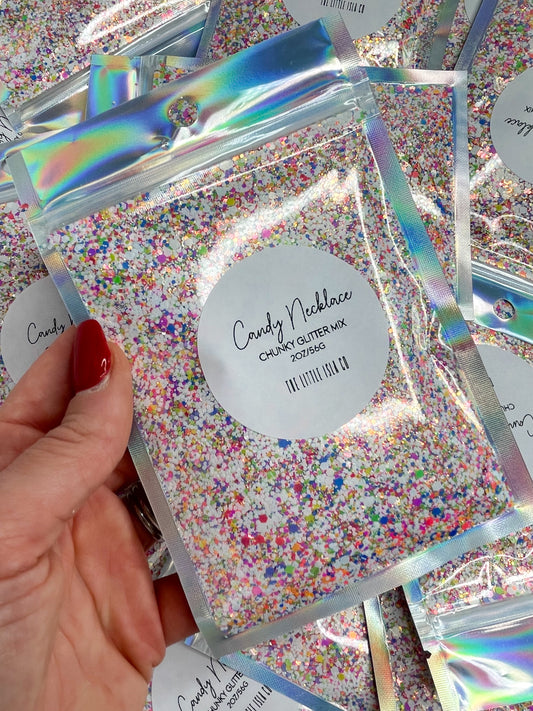 Candy Necklace - Chunky Glitter Mix - 2oz/56g Pack