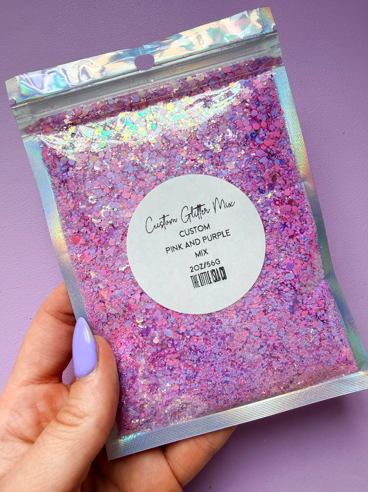 AS SEEN ON TIK TOK: Custom Pink/Purple Mix - Chunky Glitter Mix - 2oz/56g Pack