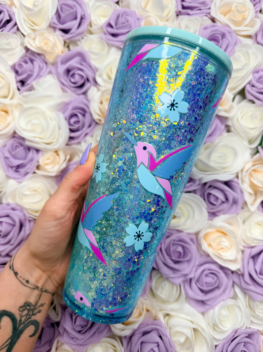 Hummingbird 24oz Snowglobe Tumbler