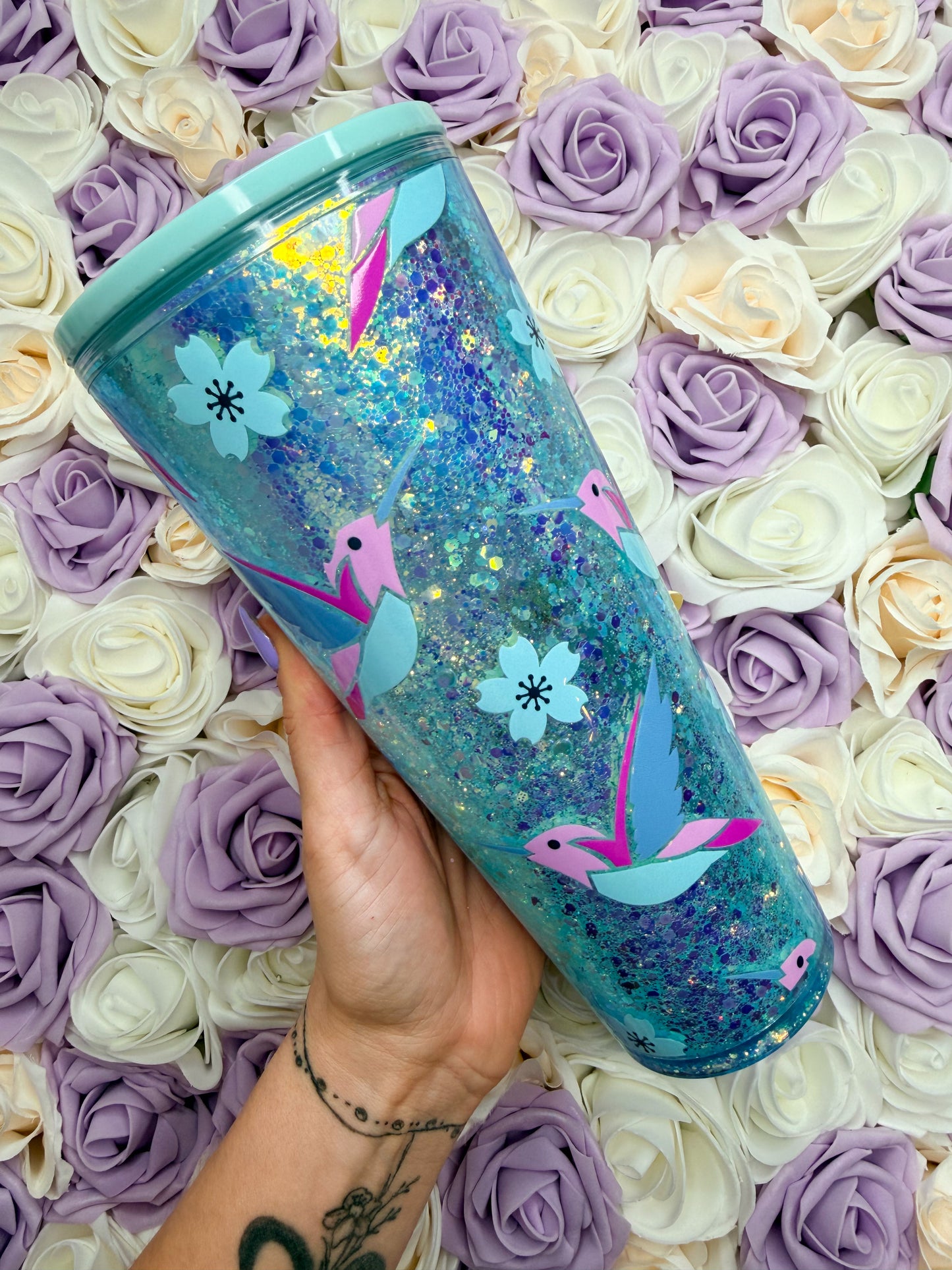 Hummingbird 24oz Snowglobe Tumbler