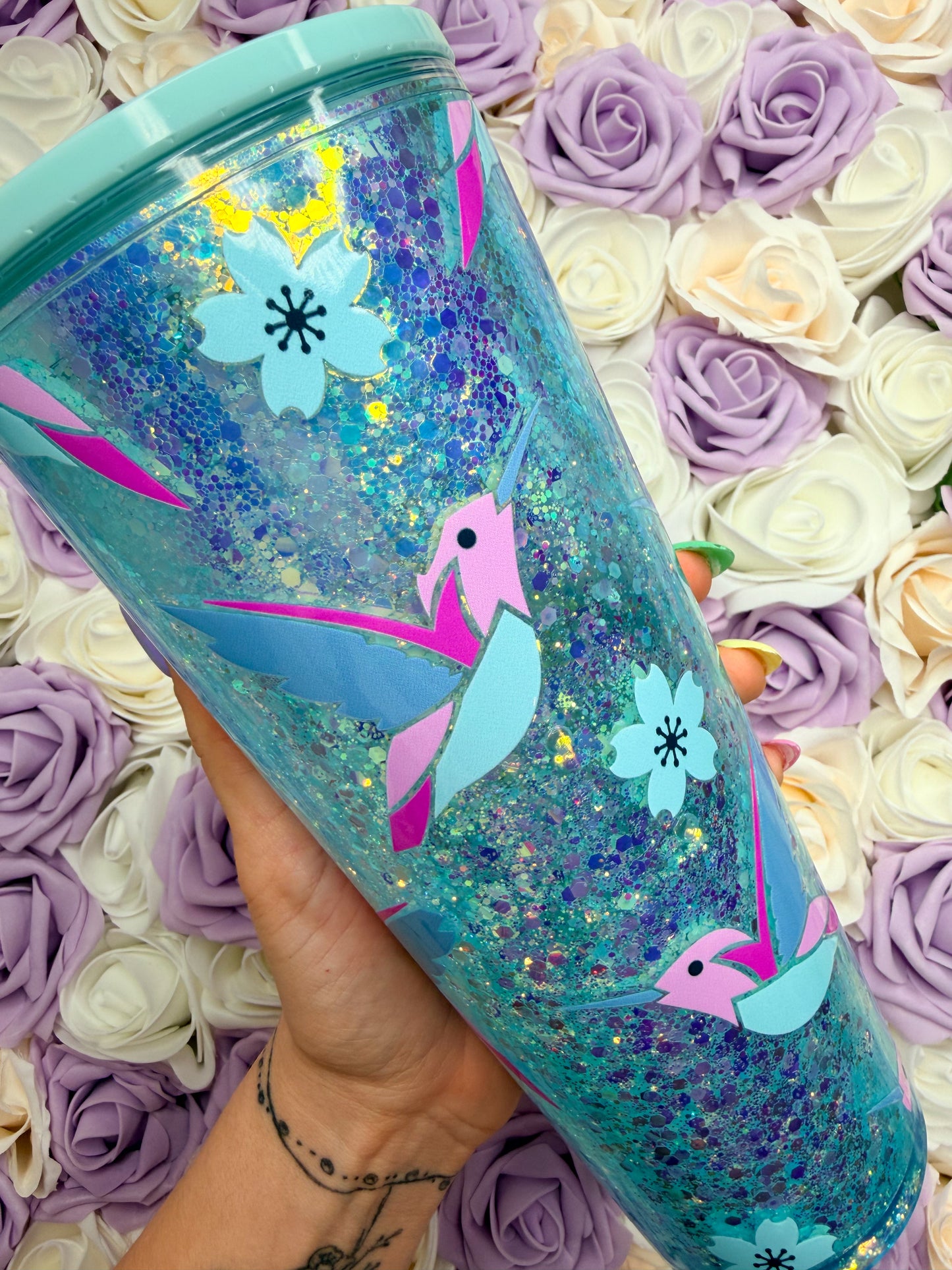Hummingbird 24oz Snowglobe Tumbler