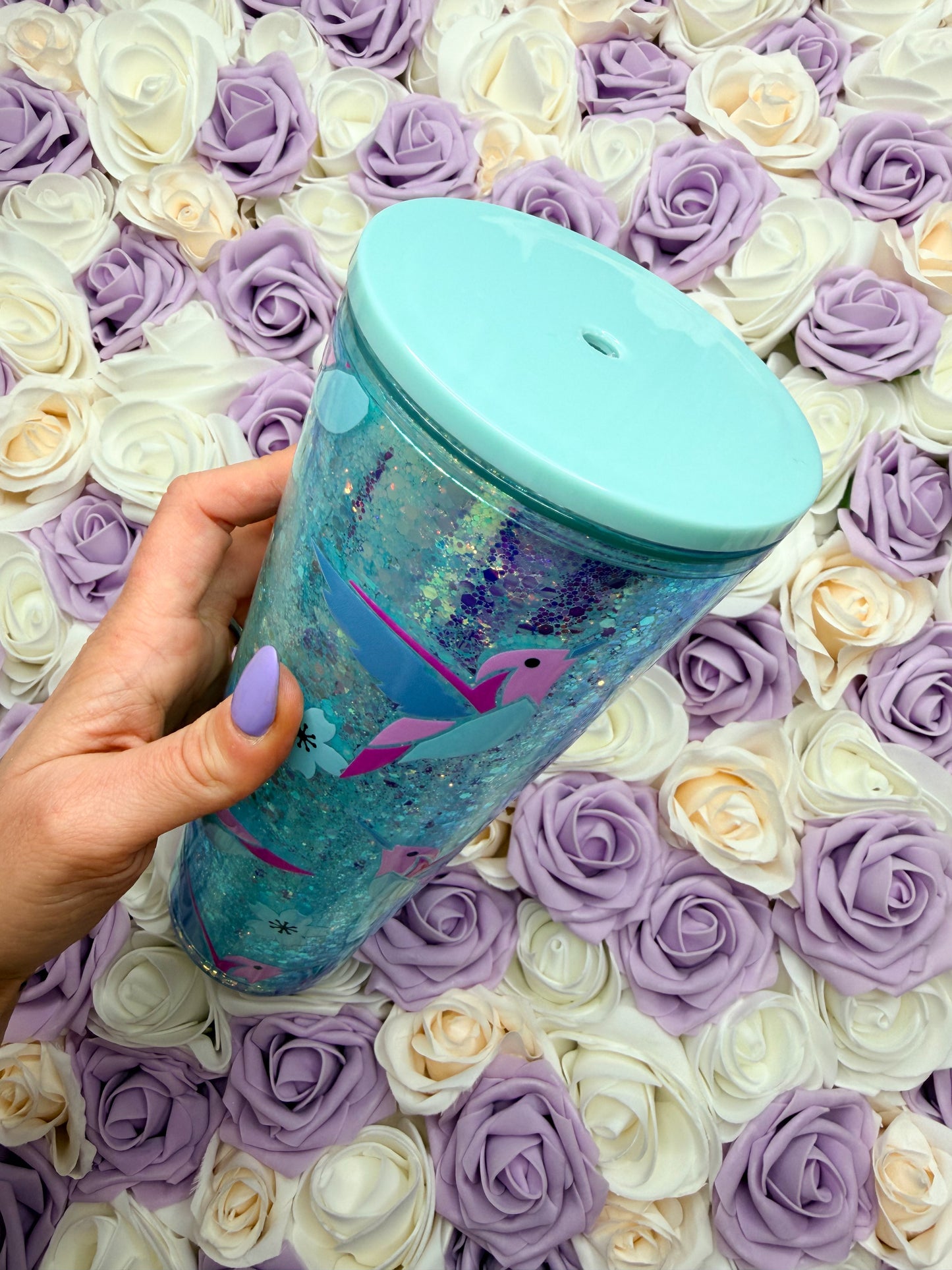 Hummingbird 24oz Snowglobe Tumbler