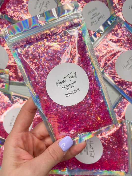 Heart First - 3mm Heart Glitter Shapes 1oz/28g Pack