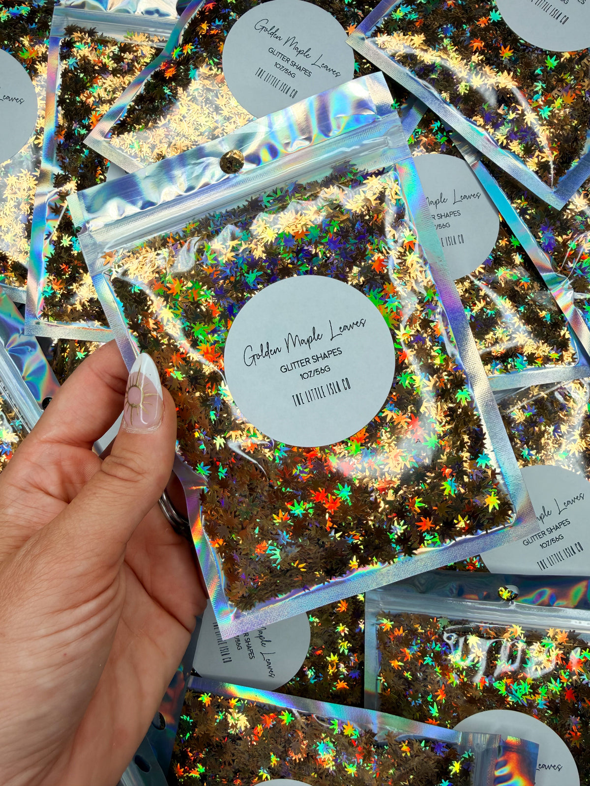 Golden Maple Leaf - Glitter Shapes - 1oz/28g Pack