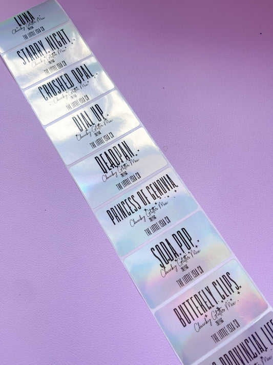 Empty Glitter Jar LABELS
