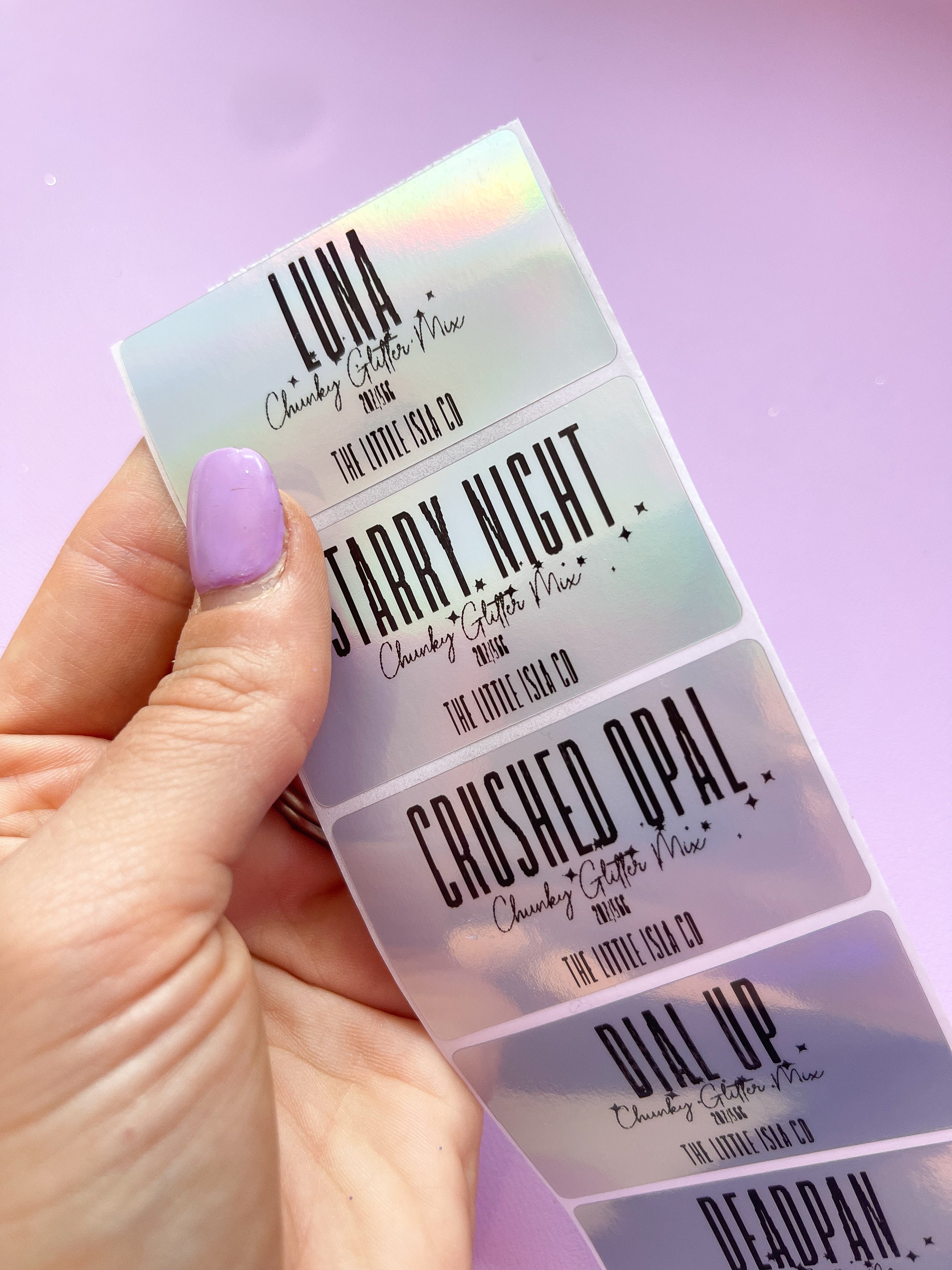 Empty Glitter Jar LABELS