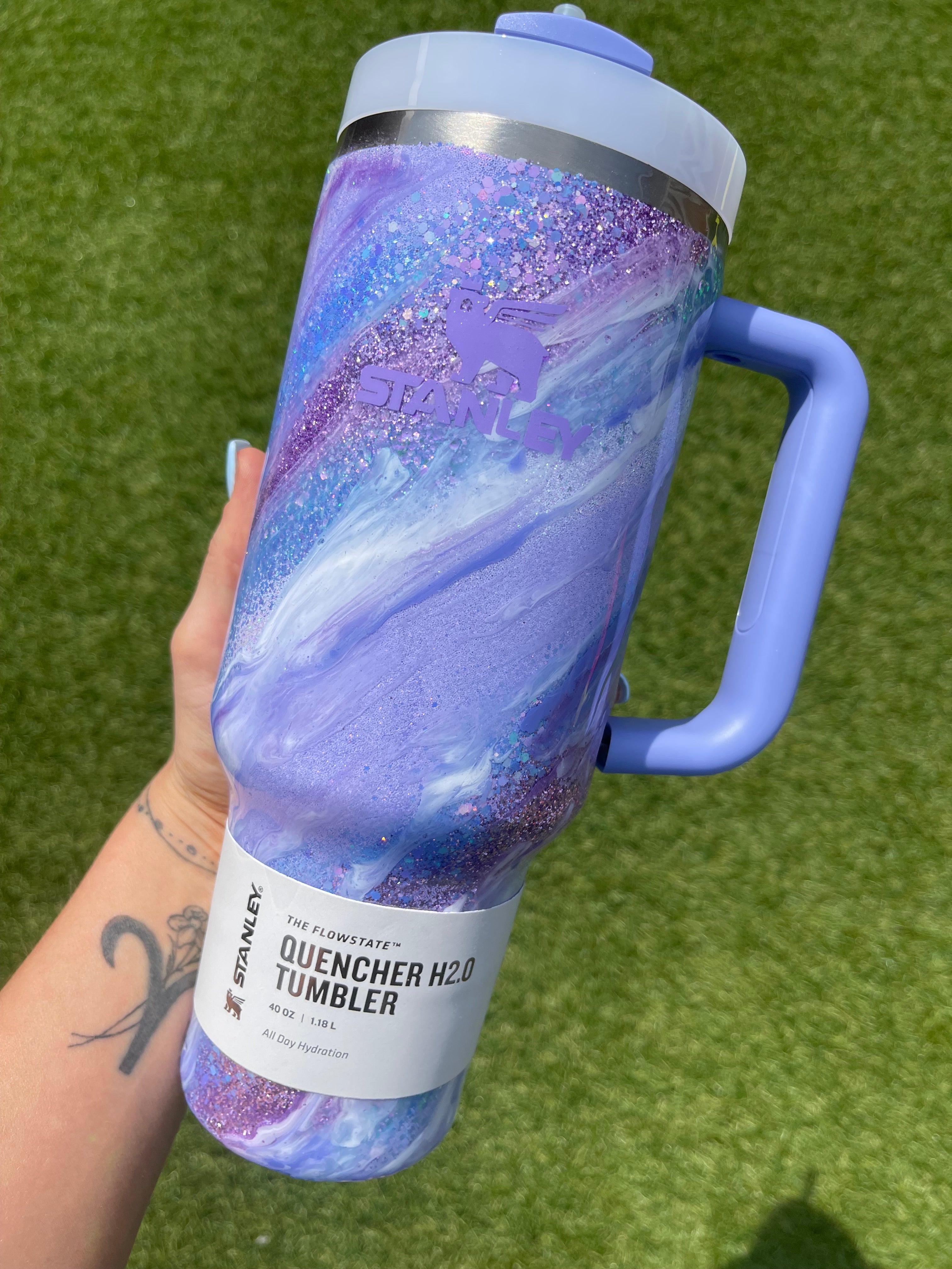 Purple Milky Way Glitter Tumbler - 40oz Quencher
