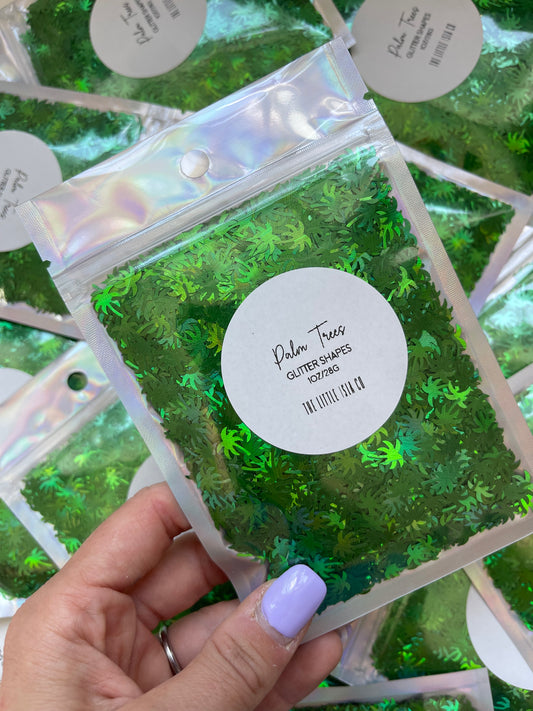 Palm Tree Glitter Shapes - 1oz/28g Pack