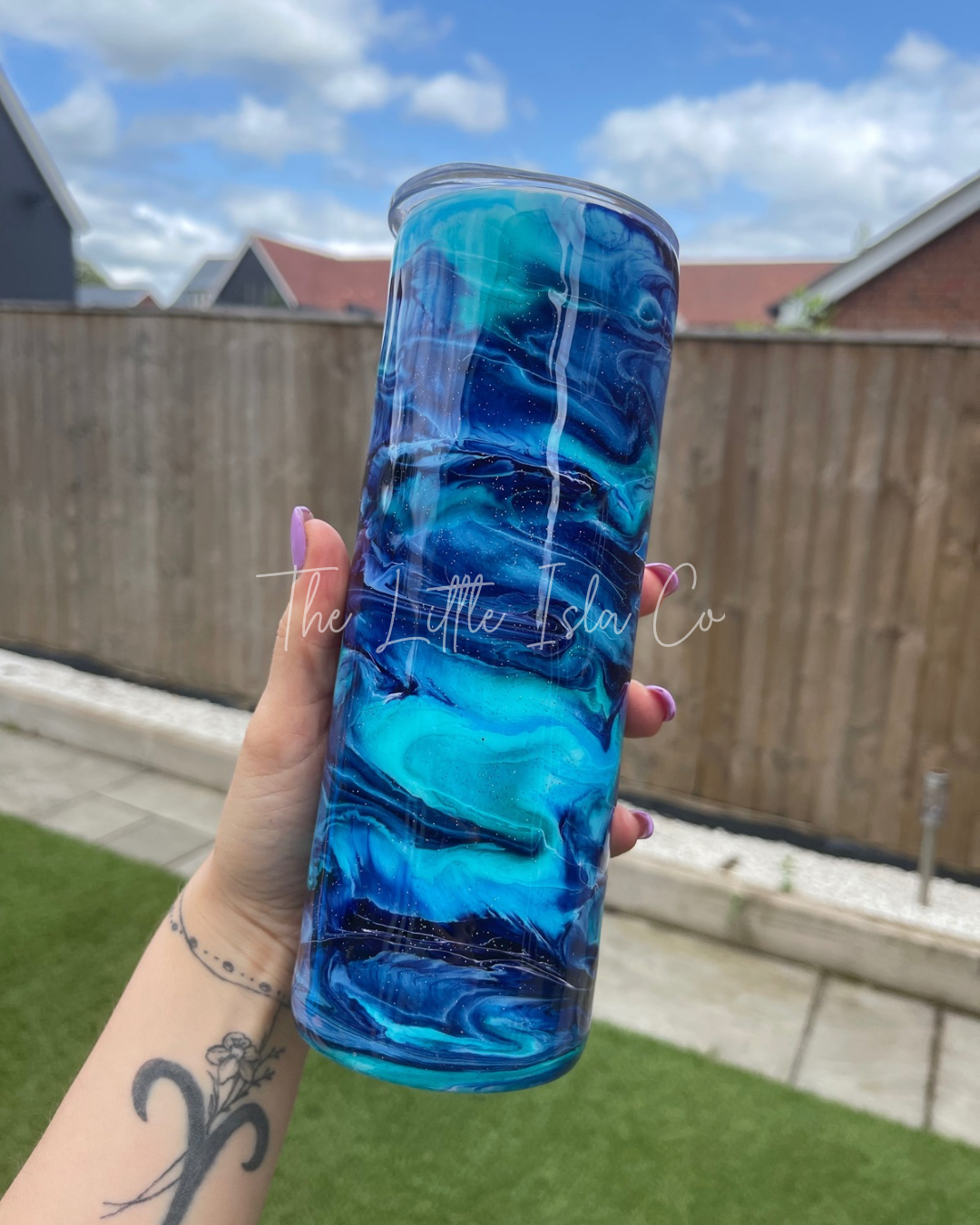 Blue Bride Resin Swirl Tumbler - 20oz Stainless Steel