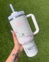 Custom Cherry Blossom Glitter Tumbler - 40oz Quencher (MADE TO ORDER)