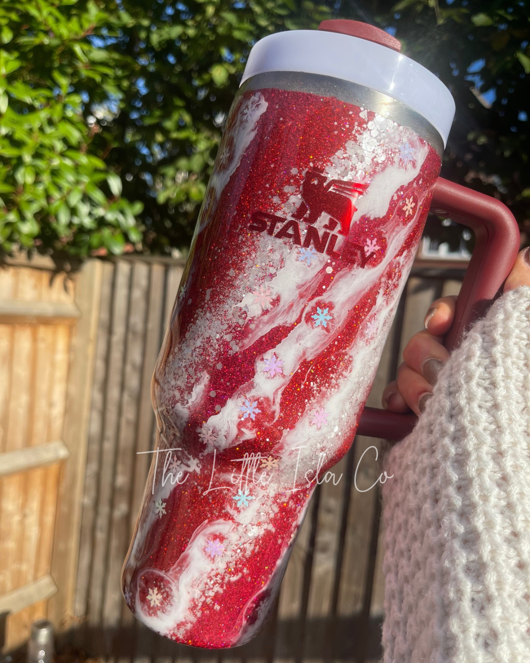 Candy Cane Milky Way Glitter Tumbler
