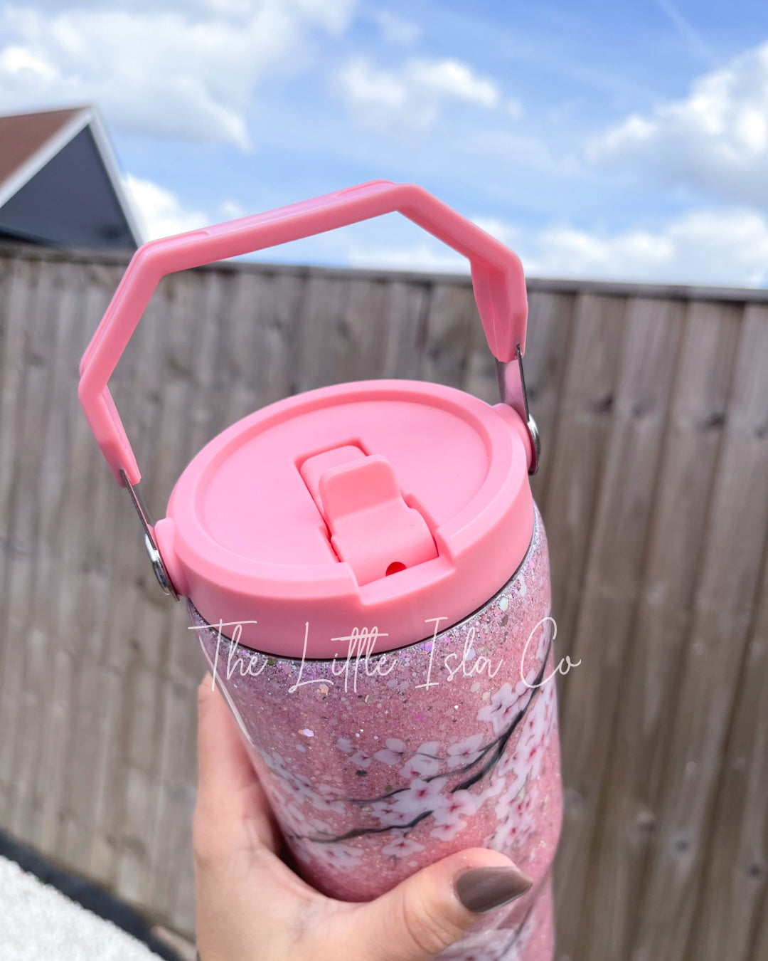 Cherry Blossom Glitter Tumbler