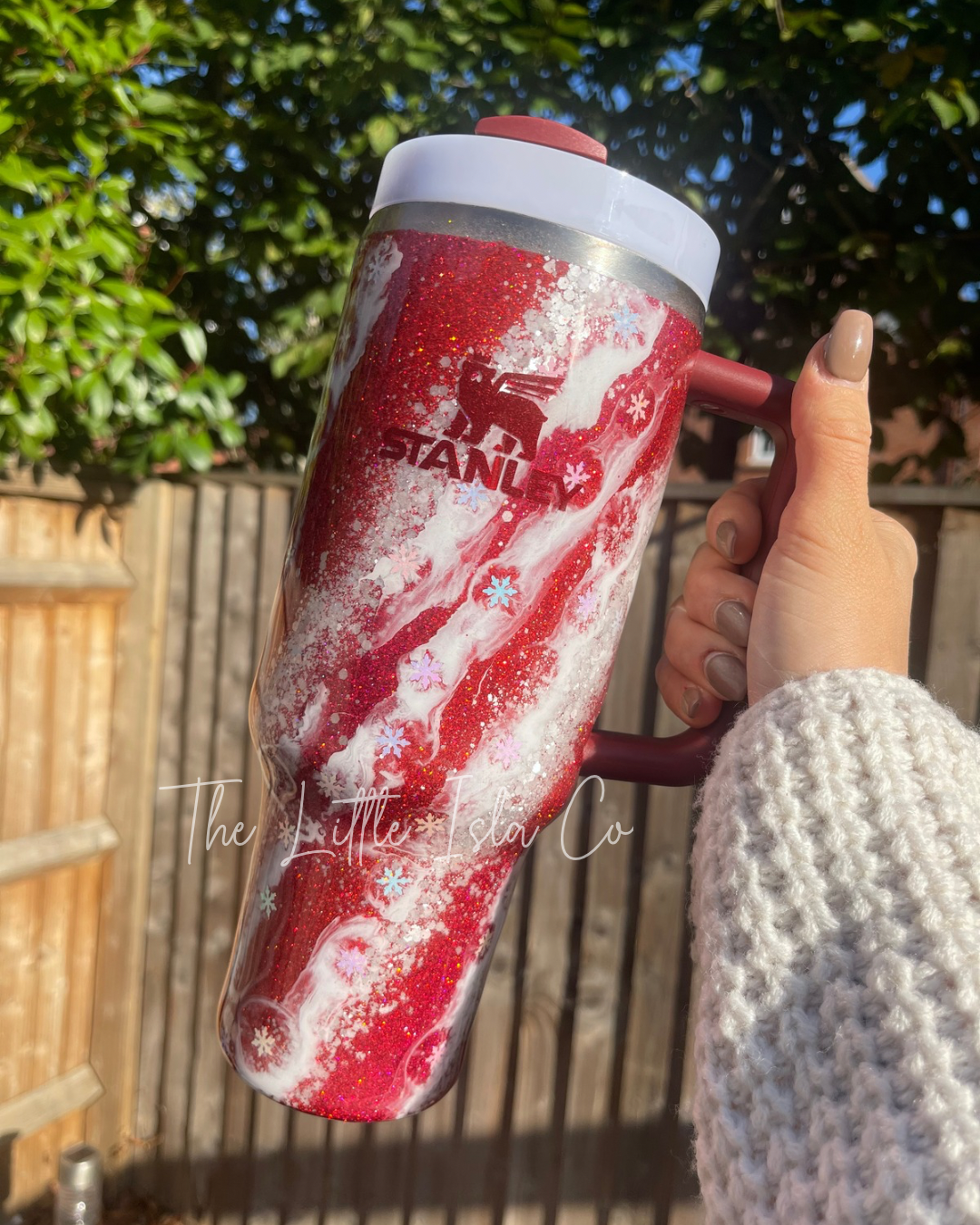 Candy Cane Milky Way Glitter Tumbler