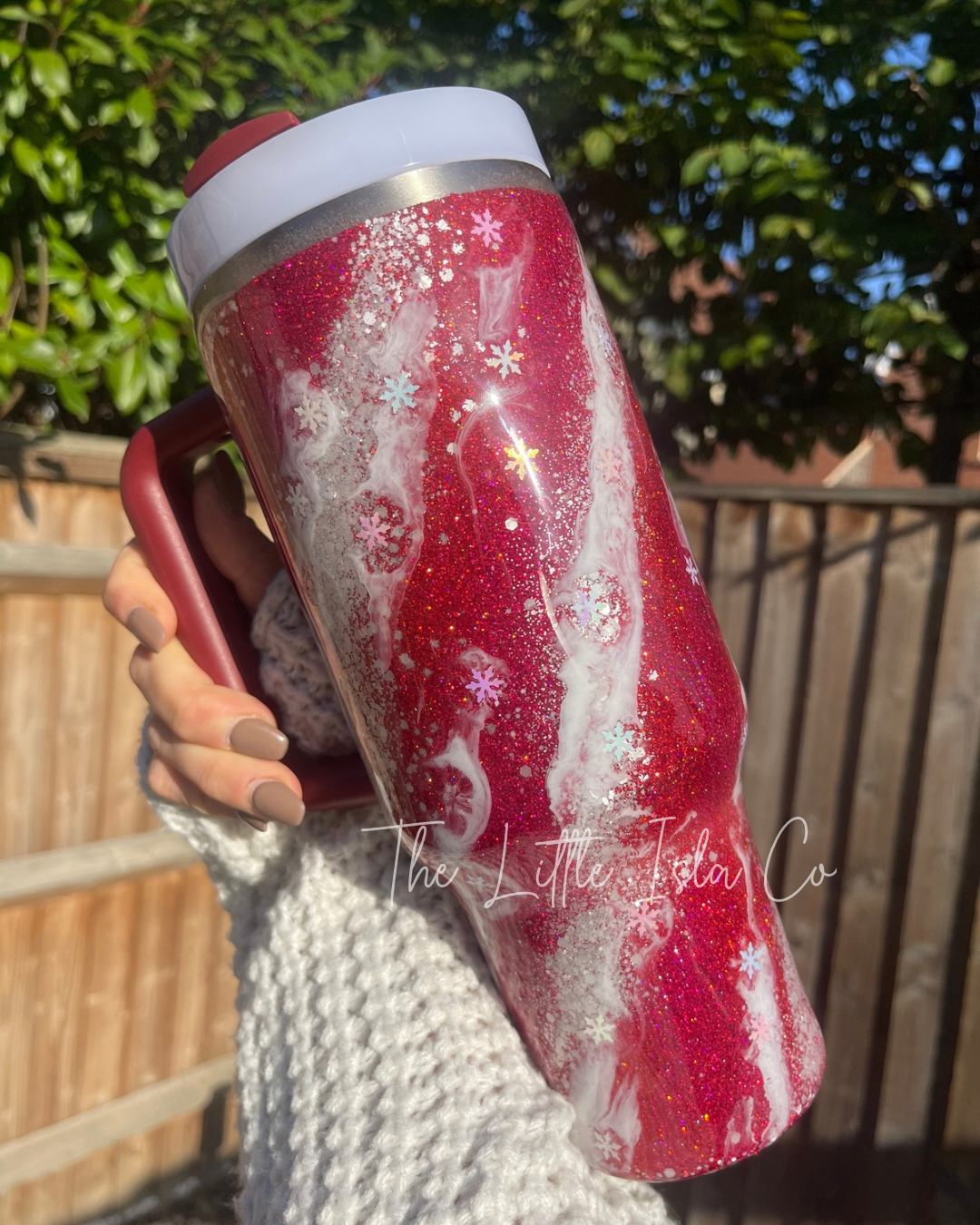 Candy Cane Milky Way Glitter Tumbler