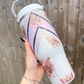 Mixed Media White Butterfly Flip Straw Glitter Tumbler