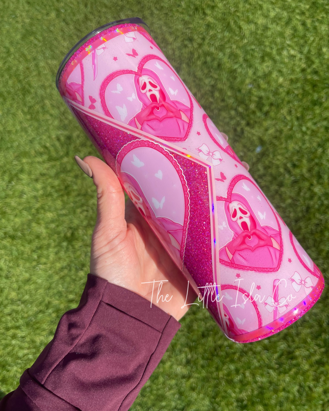 Ghost Heart Glitter Tumbler