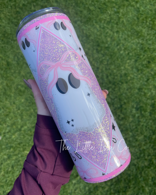 Boo Ghost Glitter Tumbler
