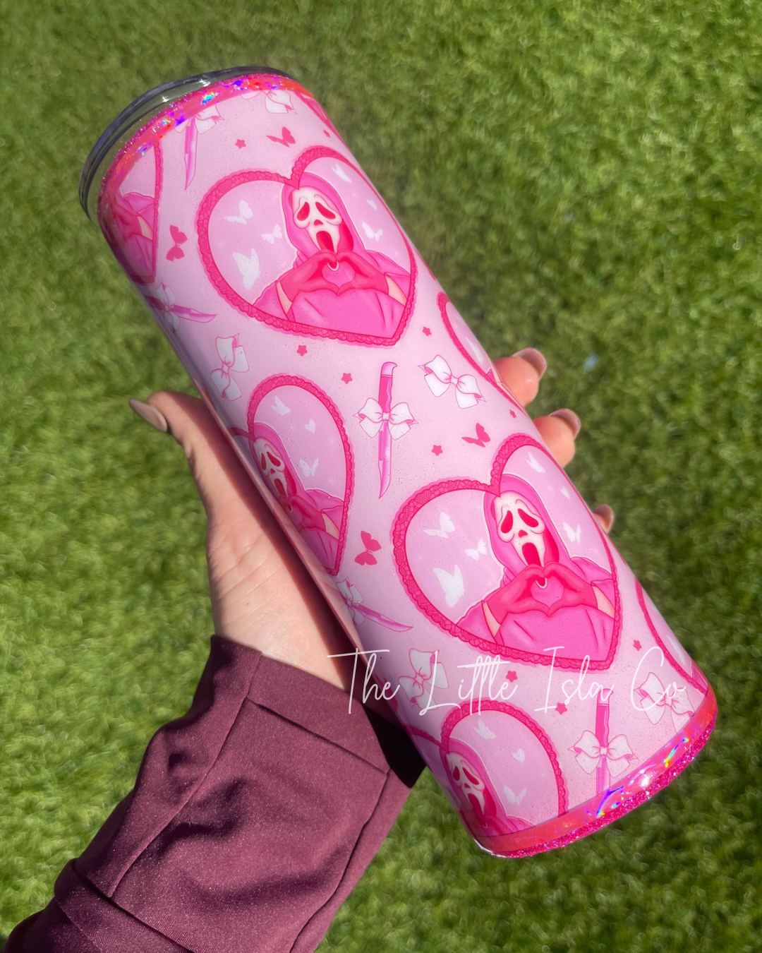 Ghost Heart Glitter Tumbler
