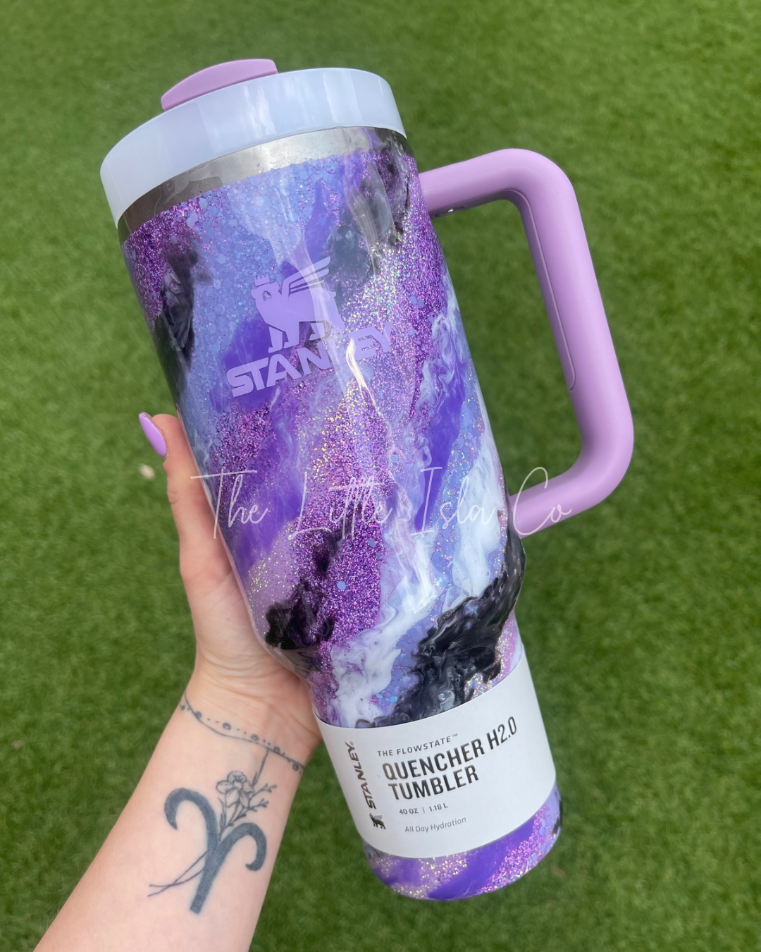 CUSTOM Glitter Tumbler with Milky Way effect (select your options)