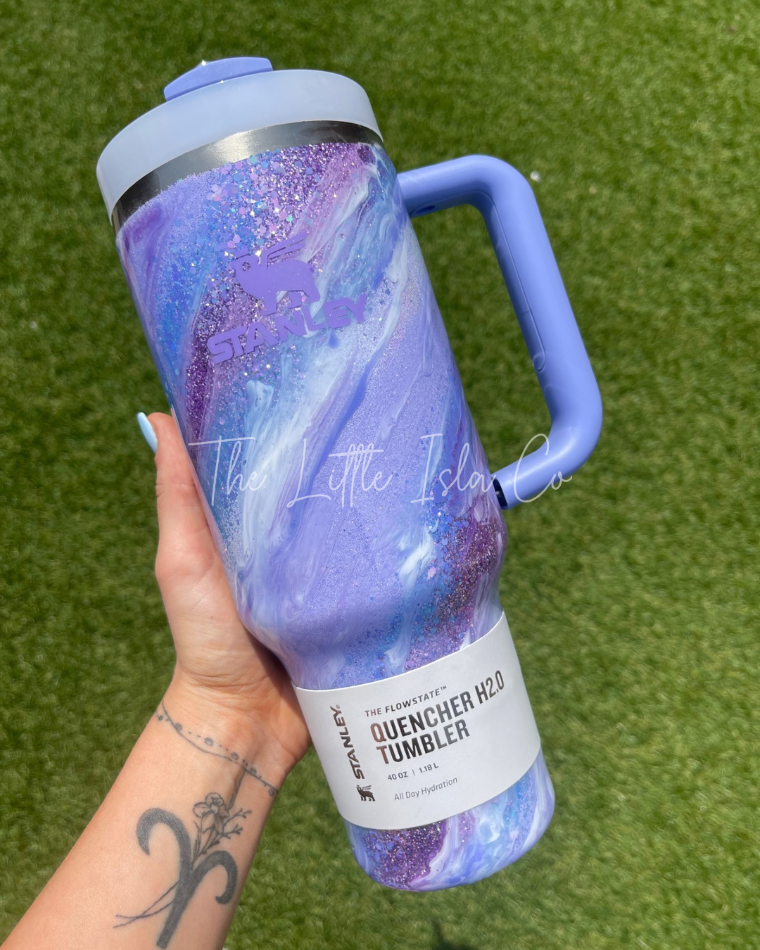CUSTOM Glitter Tumbler with Milky Way effect (select your options)