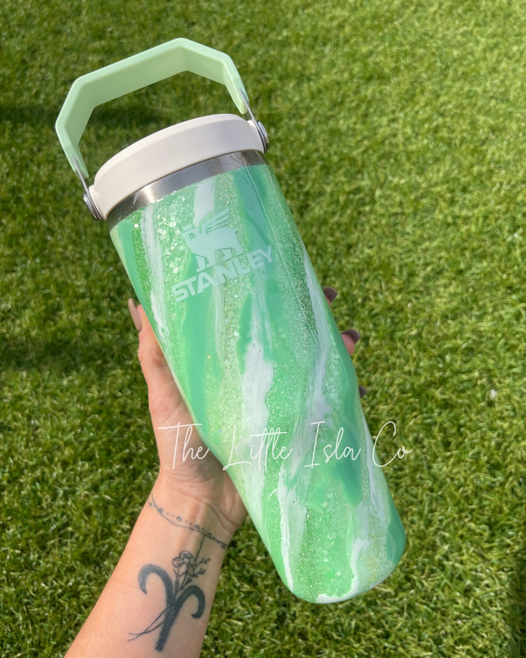 CUSTOM Glitter Tumbler with Milky Way effect (select your options)