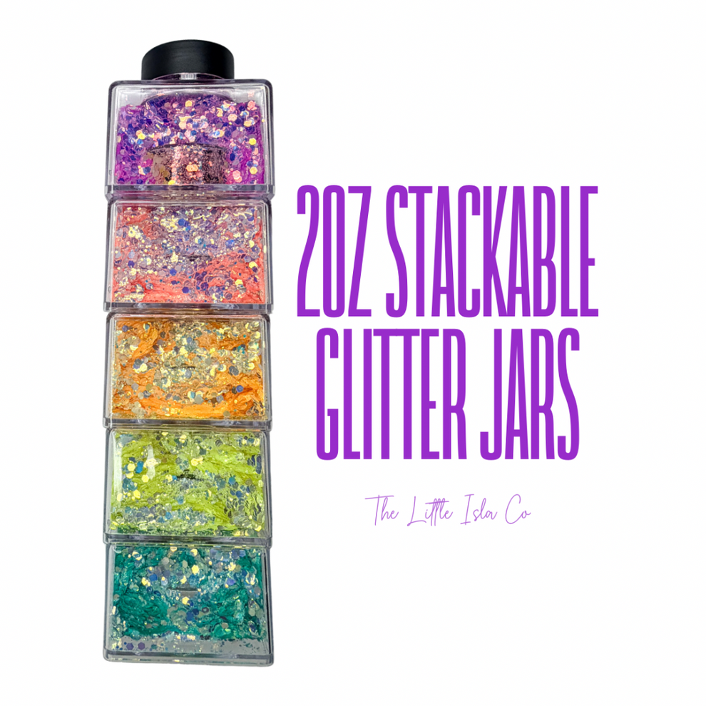 Stackable Sprinkle Jar Empty Stackable Glitter Jars - 2oz (56g) – The Little Isla Co
