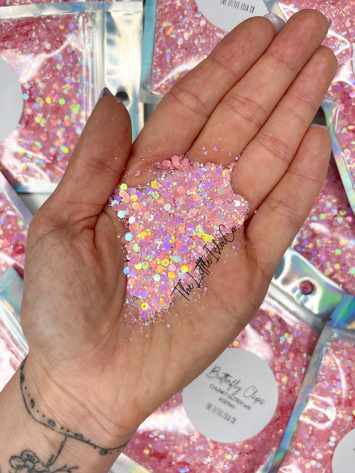 Butterfly Clips - Chunky Glitter Mix - 2oz/56g Pack