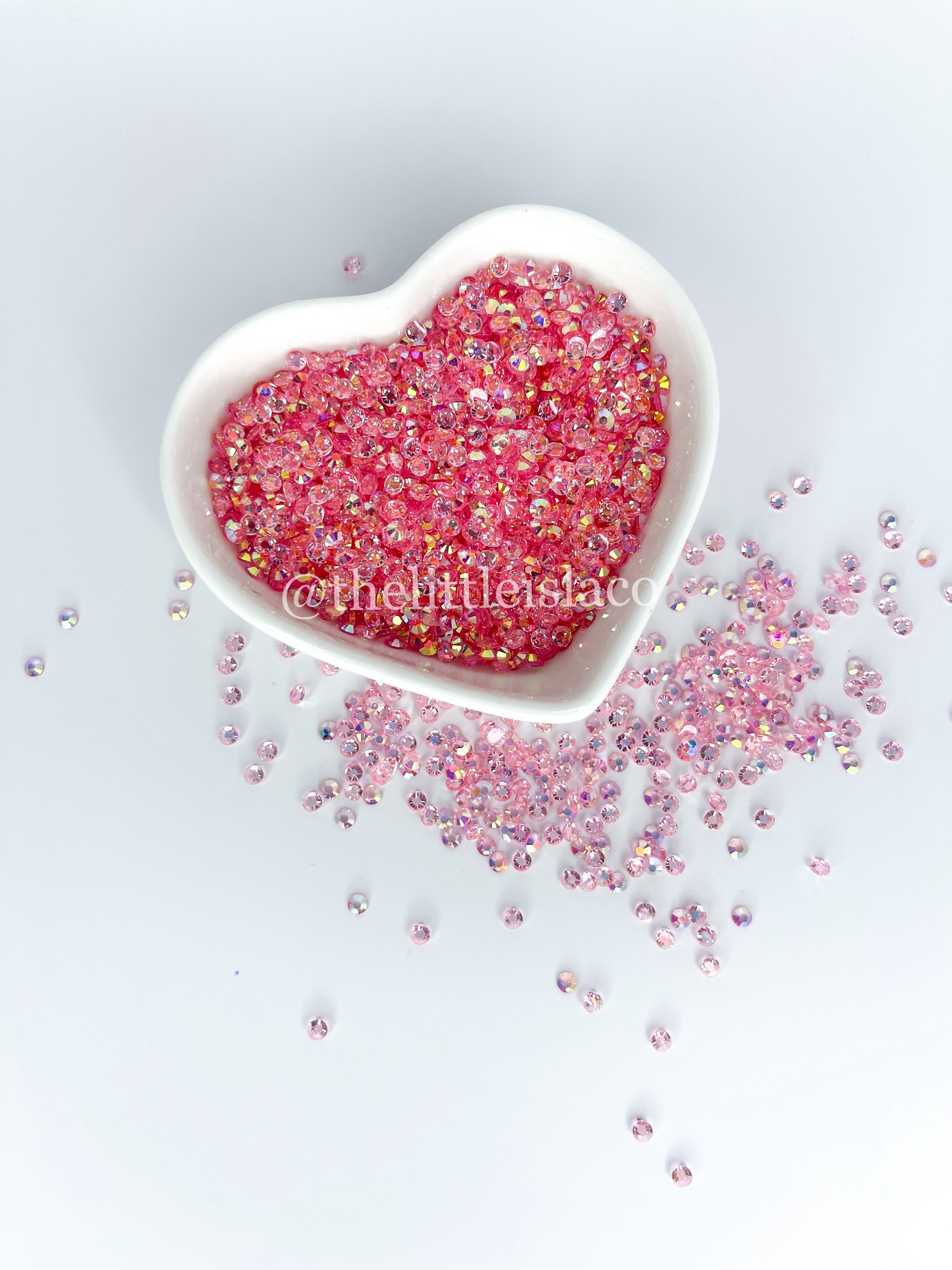 Pink Rose Flower Bling Gem Beads, Dangly Rhinestone Focal Beads –  MrBiteBabyStore