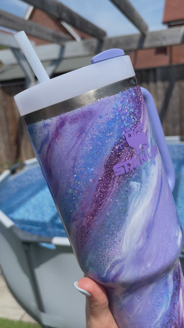 Purple Milky Way Glitter Tumbler - 40oz Quencher