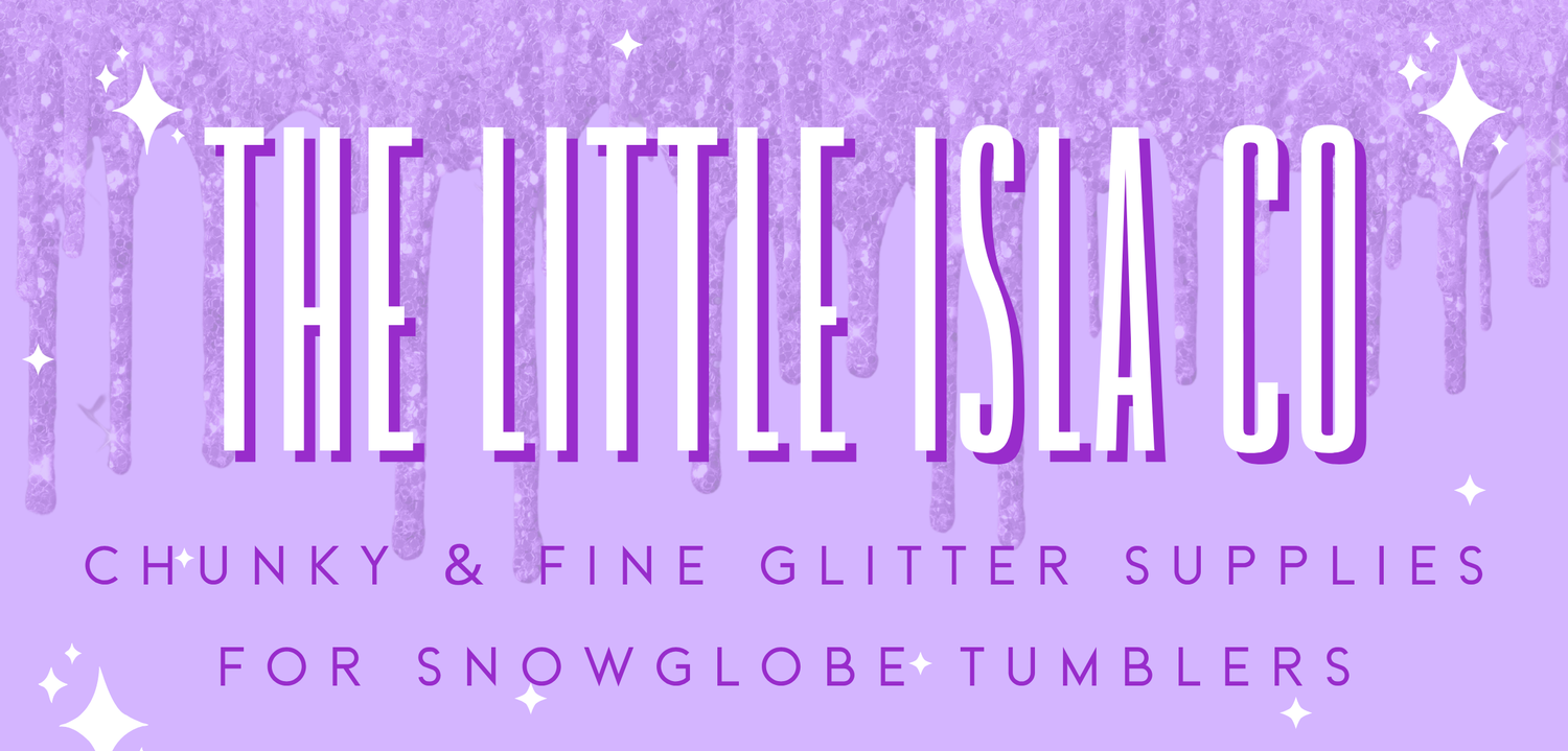 the little Isla Co glitters for Snowglobe tumblers 